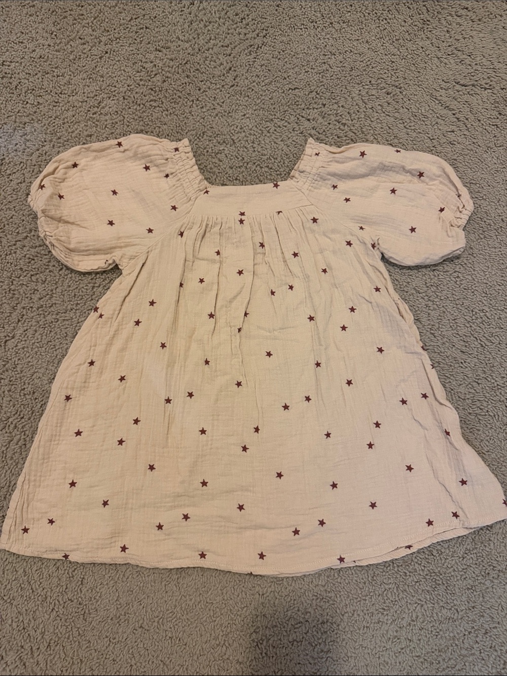 Rylee+Cru-Girls red Star Print Puff Sleeve Dress